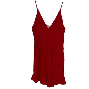 Sexy Spaghetti Strap Monteau Red Ruffle Sleeveless Romper Sz L